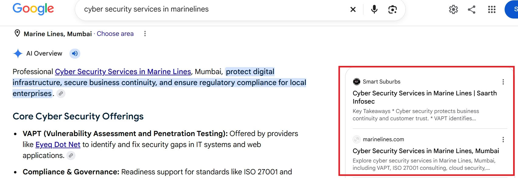 MarineLines.com listing cited in an AI-assisted search